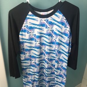 LulaRoe Randy baseball tee.